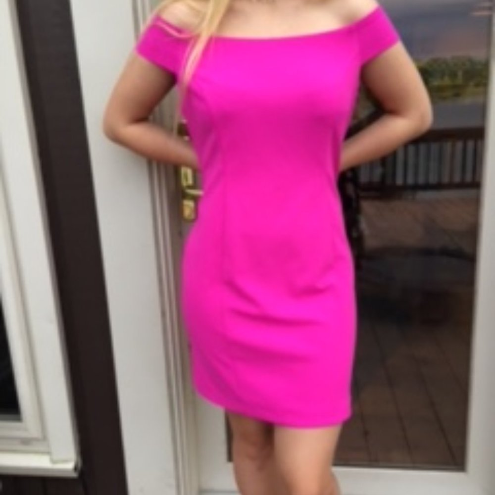 Vince Camuto pink off-the-shoulder dress 14